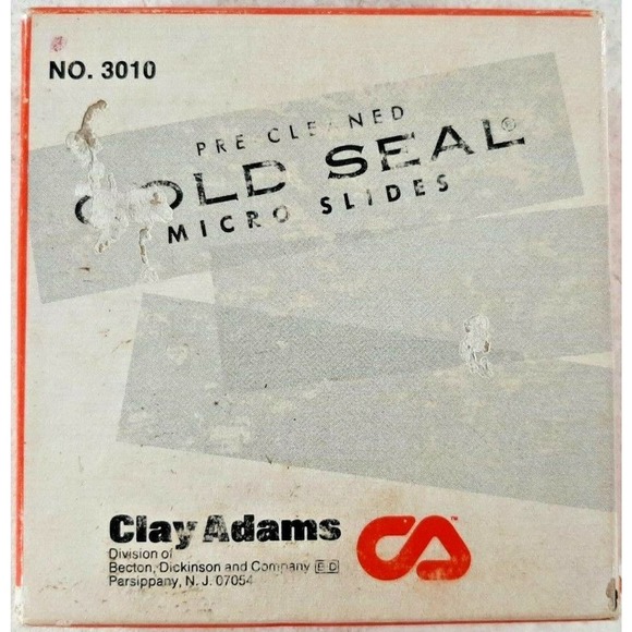 Microscope Gold Seal Micro Slides Cat. No 3010 Clay Adams Size 3"x1" 0.97-1.07mm - Picture 2 of 3